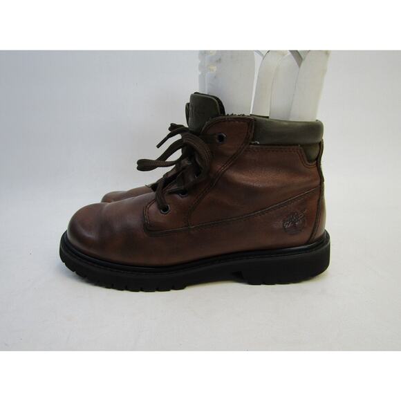 Timberland Womens Size 7 M Brown Leather Laces Ankle Fashion Boots Bootie - Picture 1 of 11